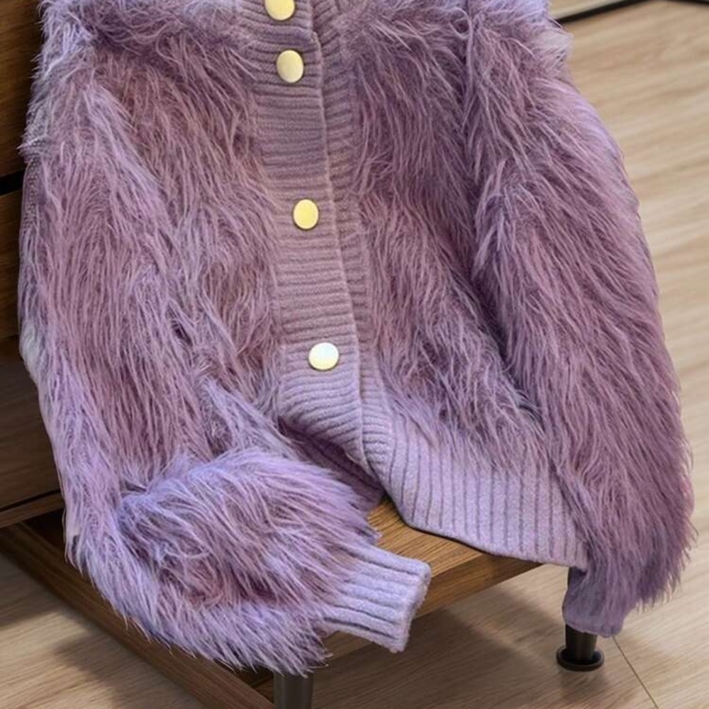Lavender Faux Fur Women's Blazer